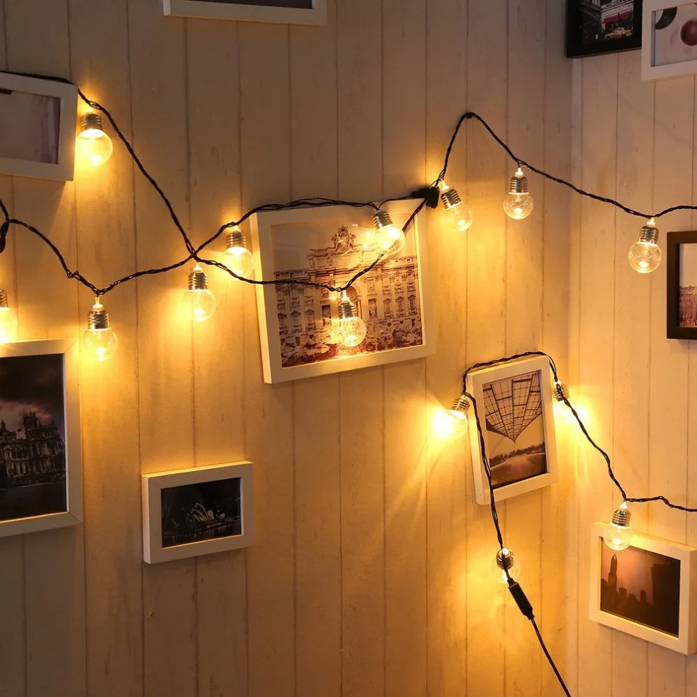 6 м 20 светодиодный светильник, пластиковая лампочка, светильник для внутреннего декора, романтический теплый белый светильник для рождественского фестиваля, вечерние