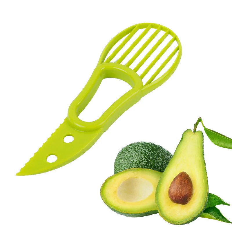 

1 Pc 3 In 1 Avocado Slicer Shea Corer Butter Fruit Peeler Cutter Pulp Separator Plastic Knife Kitchen Tools Accessories