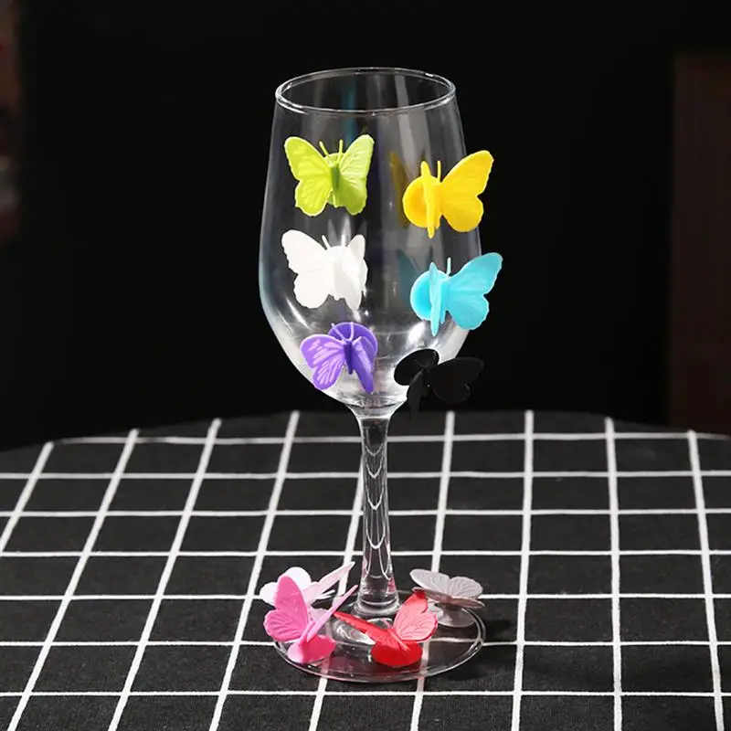 10 шт. силиконовые в форме бабочки маркер на стакан для вина амулеты питьевой Бадди чашки идентификации бирка для этикетки знаки для бара