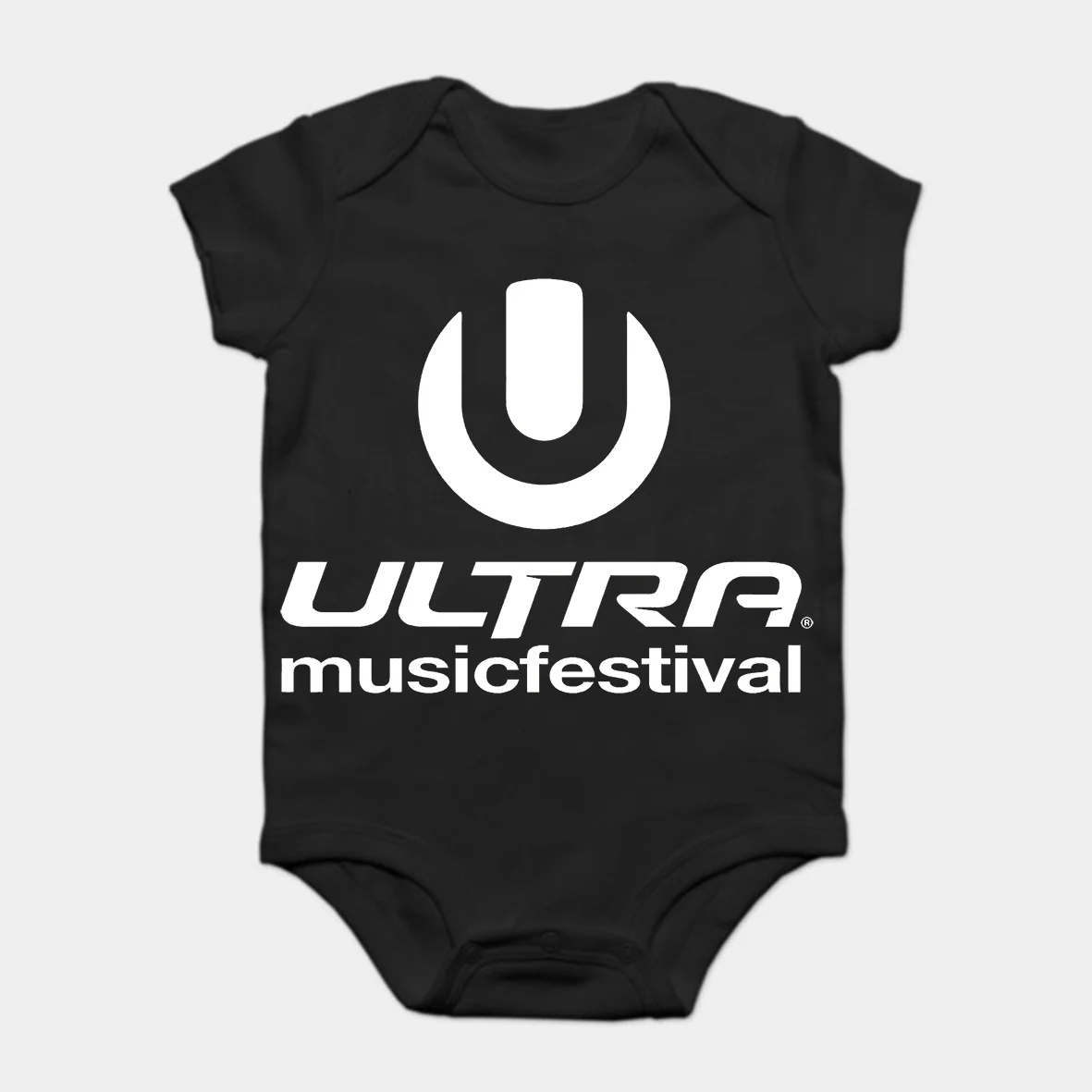 

Baby Onesie Baby Bodysuits kid t shirt Fashion Ultra Music Festival Logo Black Black Fashion Tee Shirt Top Clothing
