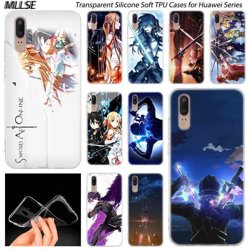 Hot Anime Sword Art Online Silicone Case for Huawei P30 P20 P10 P9 P8 Lite 2017 Pro Mini P Smart 2019 Plus Fashion Cover | Мобильные