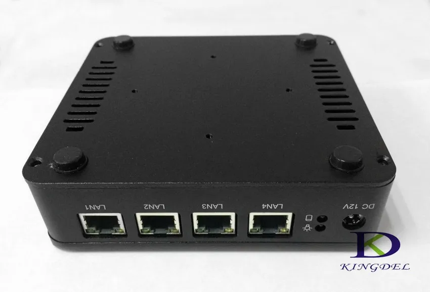 Большой Promtion 4 LAN безвентиляторный мини-компьютер Celeron J1900 4 ядра 2 * USB, HTPC, VGA многофункциональный маршрутизатор микро шт, неттоп pc NUC