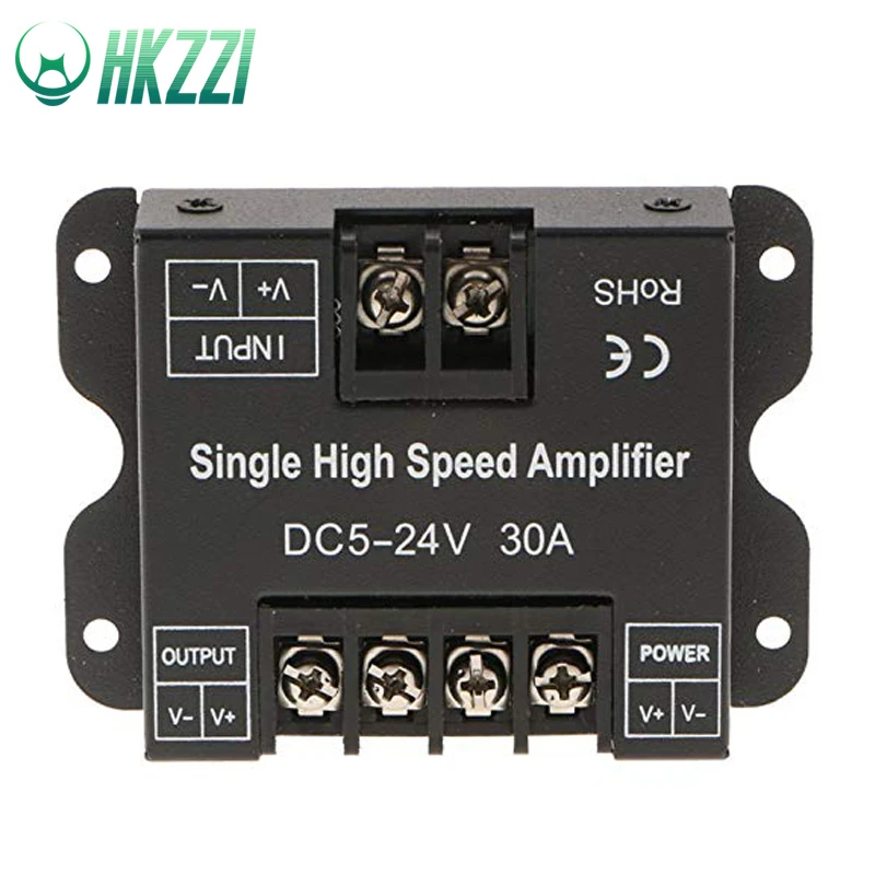 

HKZZI DC 12-24V 30A Single Color Data Repeater Signal Led Amplifier Metal Shell for SMD 3528 5050 5630 LED Strip Lights Dropship
