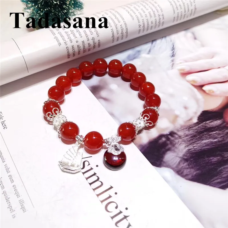 

Red Agates Natural Stone Beads Bracelets Bangles Friendship Bracelets Women Accessories Jewellery Silver 925 Love Gift
