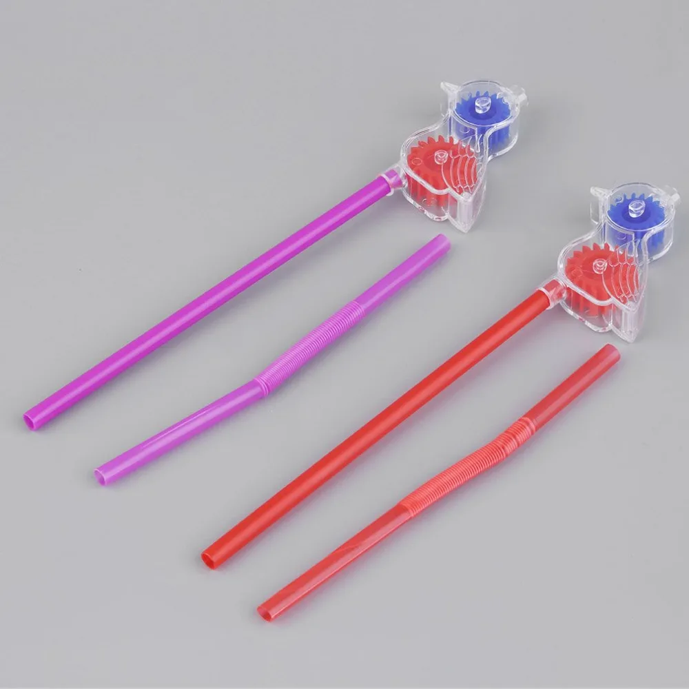 

2Pcs Drinking Straw Mix Color Football Basketball Bird Windmill Shape DIY Scalable Bent Straw For Kids Birthday Party XMAS Hot