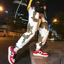 Мужские штаны-шаровары с карманами и эластичной резинкой на талии, повседневные брюки в стиле уличного панк, хип-хоп, мужские брюки для танцев