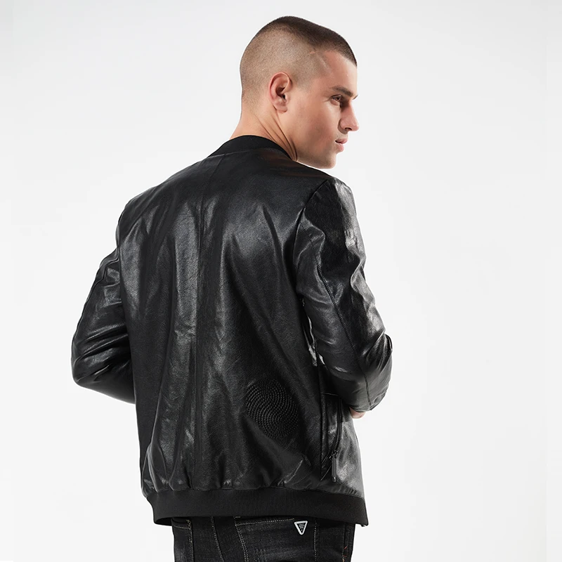 Men Leather Suede Jacket Fashion Autumn Motorcycle PU Leather Male Winter Bomber Jackets Outerwear Faux Leather Coat Designer