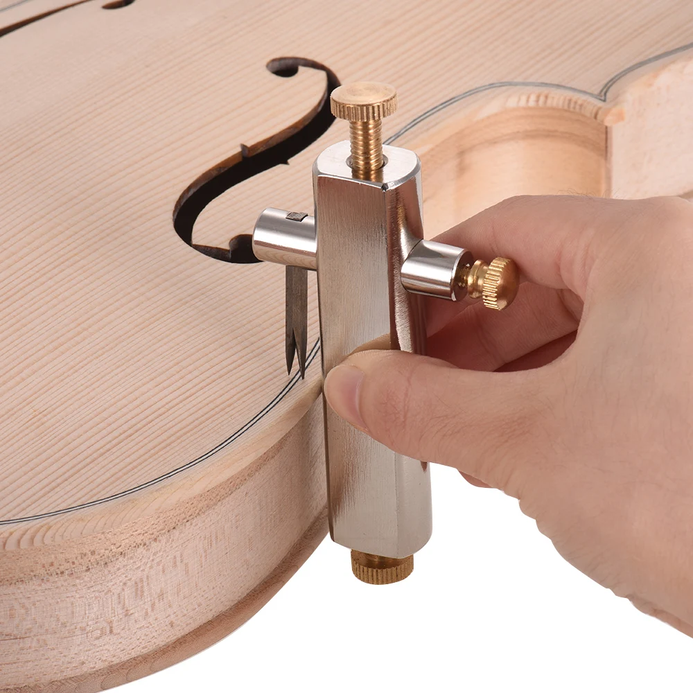

Muslady Adjustable Violin Purfling Groover Cutter Stainless Steel Violin Making Luthier Tool with Blades
