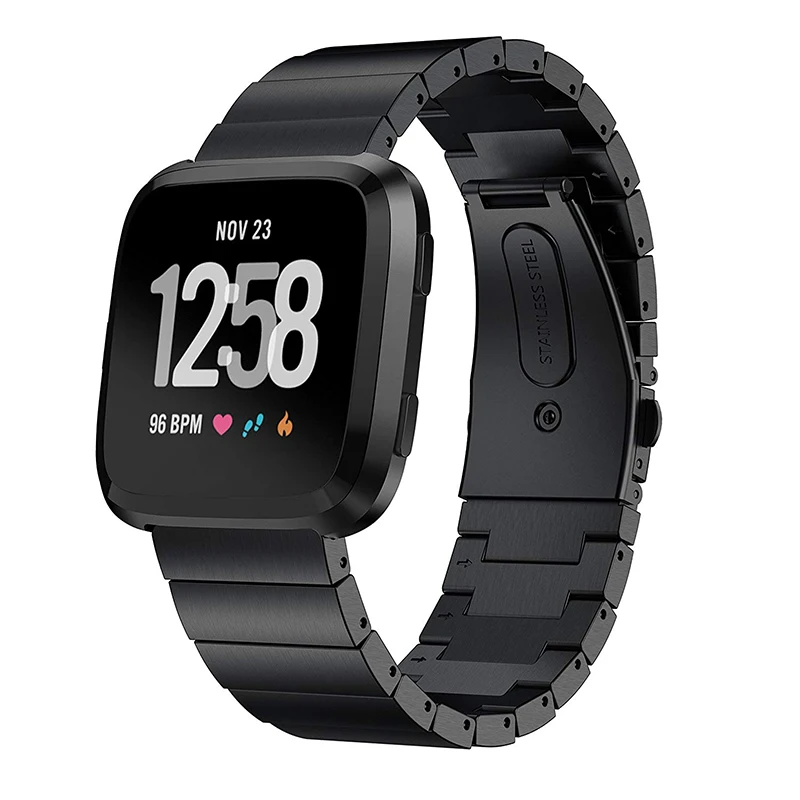 

Watchbands For Fitbit Versa Solid Stainless Steel Watch Strap Band Replacement Metal Wristbands For Fitbit Versa Smartwatch