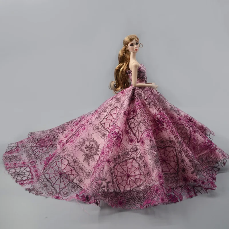 Ограниченное свадебное платье ручной работы для куклы Барби, наряды принцессы для вечеринки, Бальное длинное платье, юбка, свадебные аксессуары для одежды - Цвет: 11