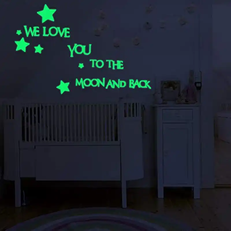 Наклейка с надписью We Love You to The Moon and Back Star|Наклейки на стену| |