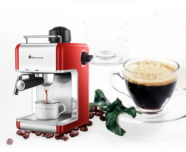 

220V Semi Automatic Boiling Coffee Maker Espresso Coffee Machine Stainless Steel Steam Froth Milk Foam Coffee Machine