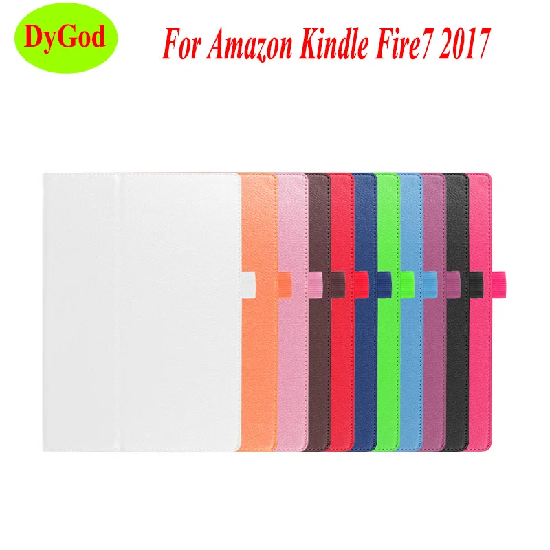 DyGod для Amazon Kindle Fire 7 2017 5 2015 0 дюймов планшет чехол Tri-fold кронштейн флип стоять против