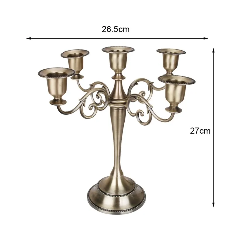 3/5-Arms металлические подсвечники серебро/золото/бронза/черный свадебное украшение подсвечник Подставка для свадьбы домашний декор канделябры
