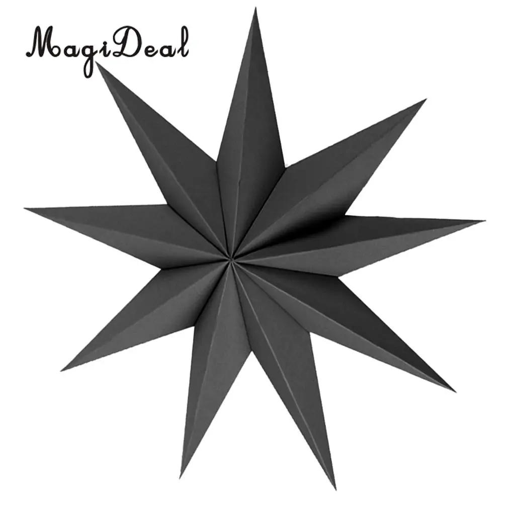  3D 9 Angles Stars Paper Star Hanging Christmas Home Party DIY Craft Decoration 