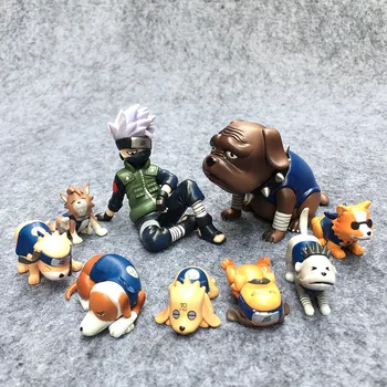 

Naruto Shippuden Young Kakashi Hatake 1/10 scale painted figure Eight Ren Dogs PVC Action figure Toys 9pcs/set 4-7.5cm no box