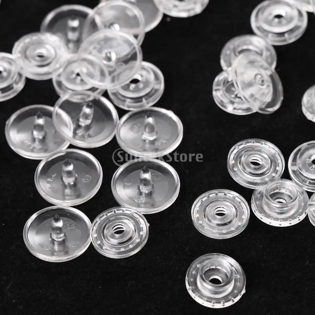 

50 Sets T5 Resin Snap Buttons Fasteners Poppers 1.2cm