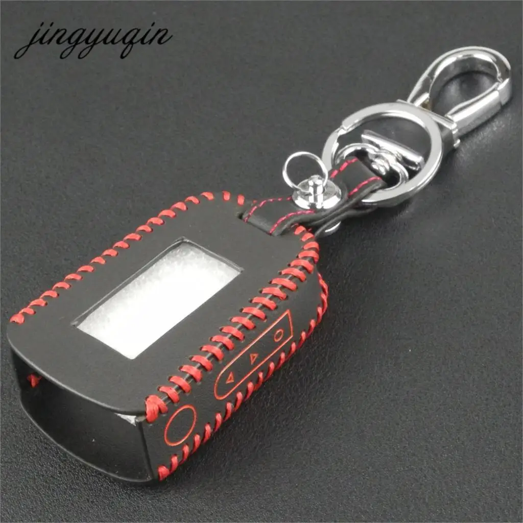 

jingyuqin Hand-Made Leather Case for Starline A92 A94 V62 A62 A64 LCD Keychain Remote Two Way Car Alarm System Key Cover