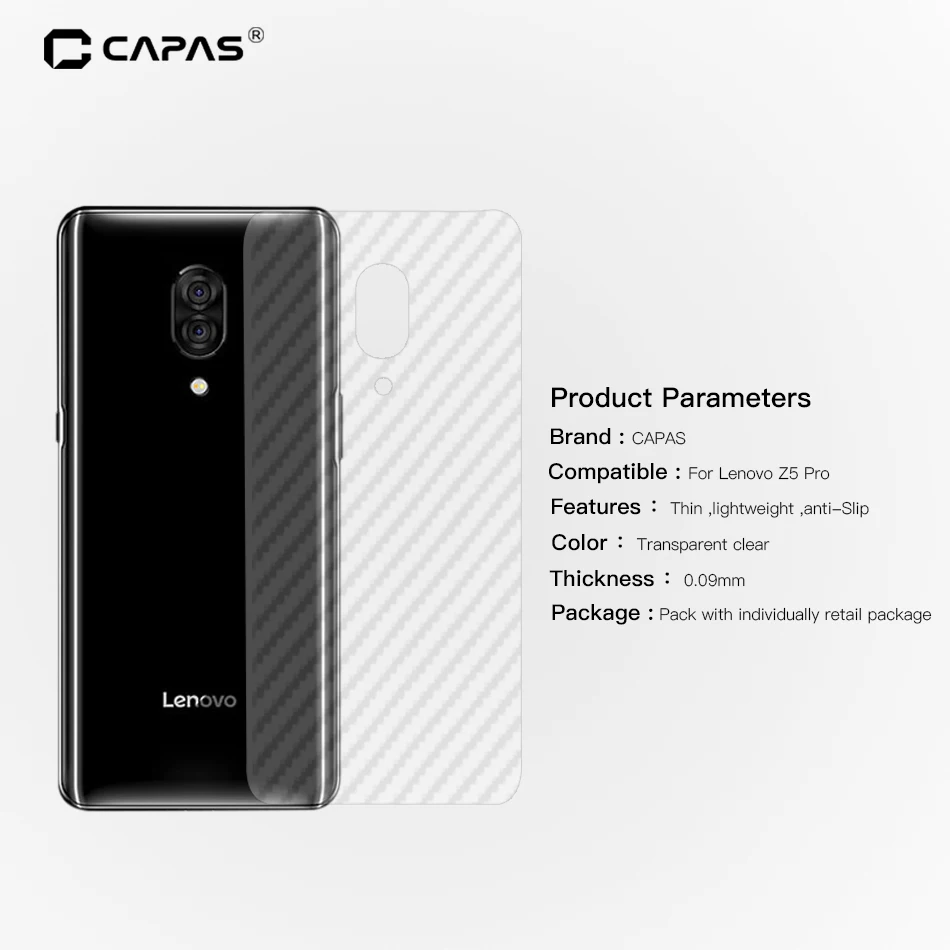 3 шт. для Lenovo Z5 Pro /Z5S пленка из углеродного волокна 3d прозрачная задняя защитная
