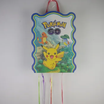 

pinata 27*49 boy children favor Pikachu theme happy birthday party supplies play party game bingo paper folding pinata