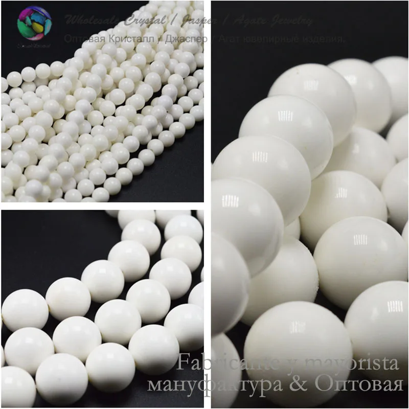 

Genuine Natural Pure White Agate Round Beads 4/6/8/10/12MM