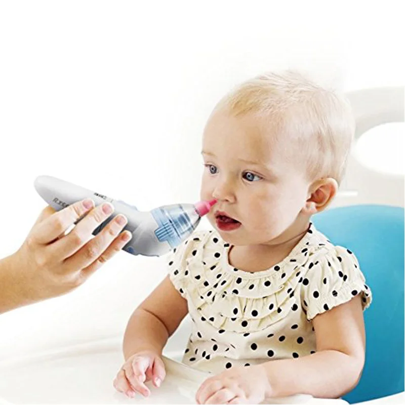 

Electric Automatic Portable Nose Cleaner Baby Nasal Aspirator 3 Sizes of Silicone Tips with Hygienic Disposable Caps