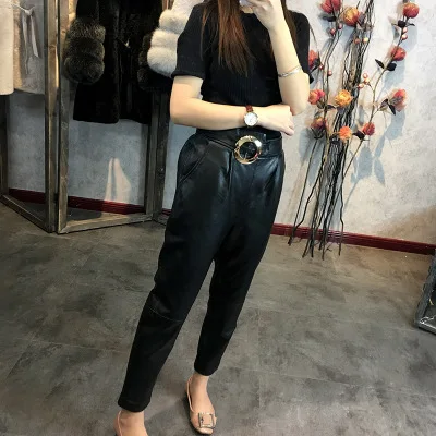 

2019 New Fashion Genuine Sheep Leather Pants Y37