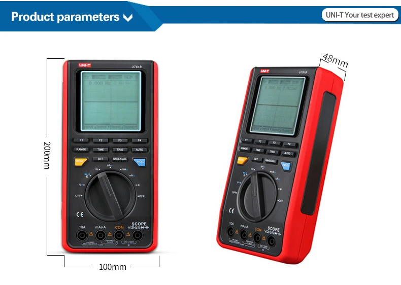 UNI-T UT81C область цифровой мультиметры мини осциллограф вход Высокая чувствительность диод USB интерфейс ПК Мягкий