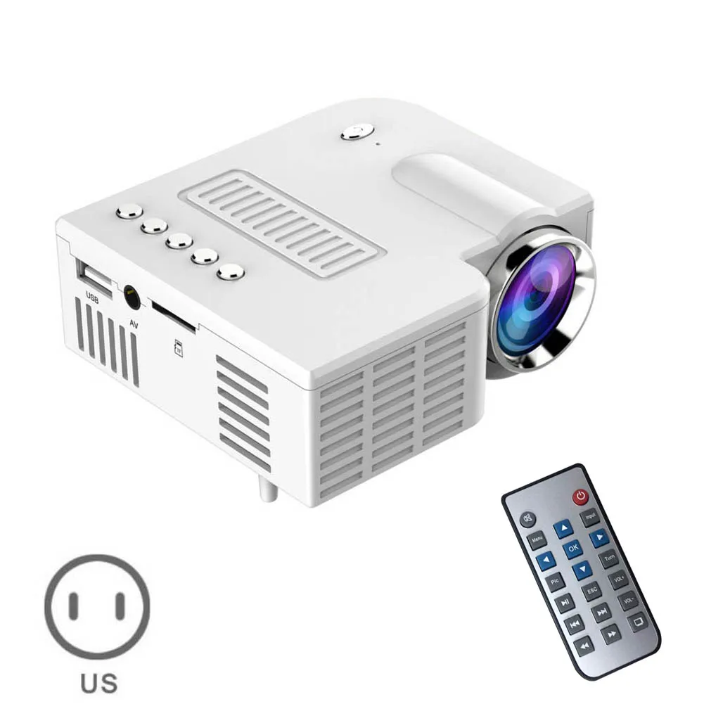 US Plug USB Portable UC28 PRO HDMI Mini LED Projector Home Cinema Theater AV VGA XXM8