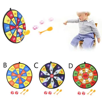 

1set Darts Plate Flocking Dart Board Children Cave Sports Toy Double Target Game