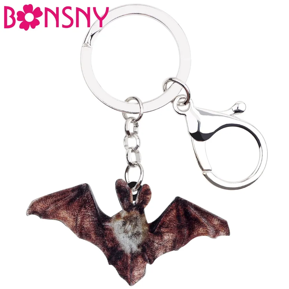 Bonsny Statement Acrylic Funny Bat Key Chains Keychains Ring Holder