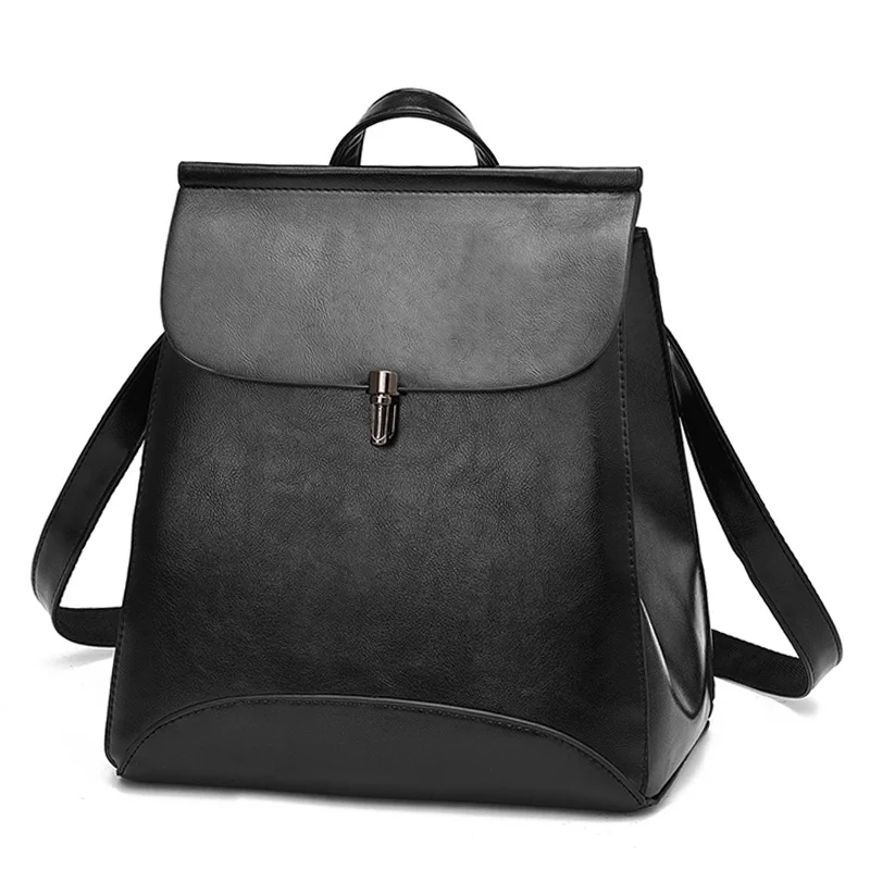

Women Convertible Backpack for Girls PU Leather Designer Metal Lock Closure Shoulder Dayback for Girls Student College Rucksack