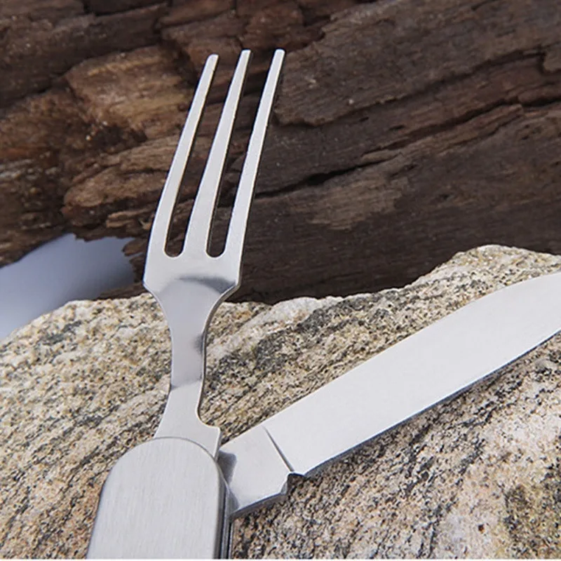 Cubiertos plegables desmontables multifunción vajilla de Camping cuchara de acero inoxidable/tenedor/cuchillo/abrebotellas utensilios de cocina para exteriores Cubiertos plegables desmontables multifunción vajilla de Camping cuchara de acero inoxidable/tenedor/cuchillo/abrebotellas utensilios de cocina para exteriores