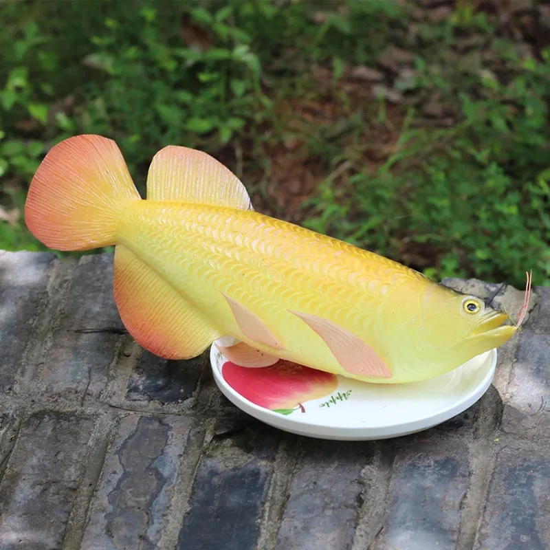 

Lifelike Arowana PU Artificial Fake Fish Kitchen Decoration Food Model Photography Props Home Decor Toys