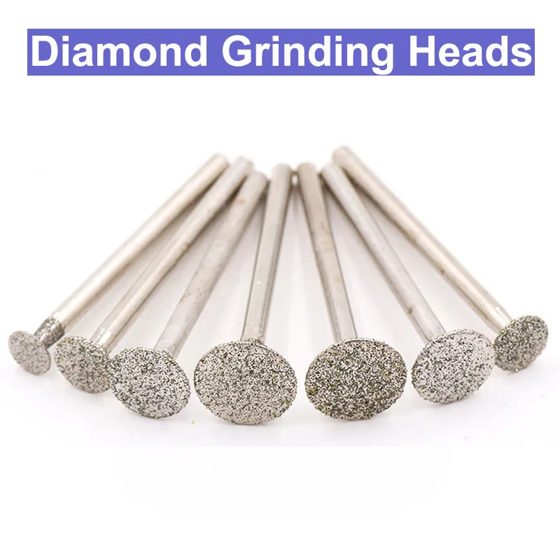 URANN 5pcs 6 Size Drill Dremel Electroplated Diamond Grinding Heads Burrs Bit Set for DIY Rotary