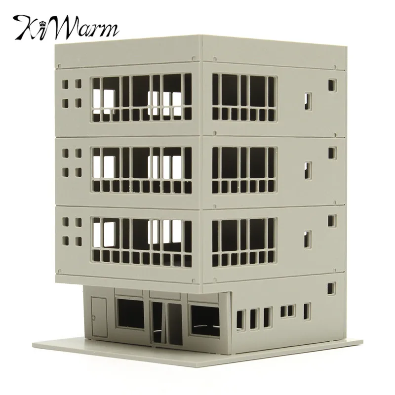 

KiWarm 1:160 Unpainted Scale Outland Models Railway Modern 4-Story Office Building DIY Home Ornament Decor