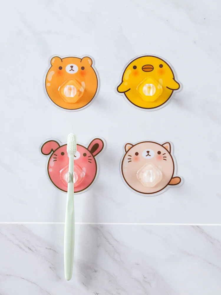 

Strong Suction Wall Shaped Stand Brush Rack Bathroom Toothbrush Holder Tools Punch-free Bathroom Shelf Decoration Shelf WY020
