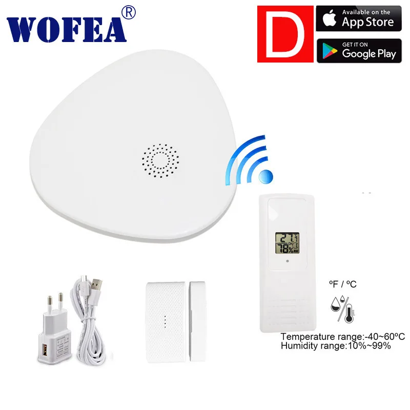 Wofea wifi RF Gataway домашняя система охранной сигнализации DIY KIT IOS и Android смартфон приложение smart host V10 - Цвет: V10 kits D