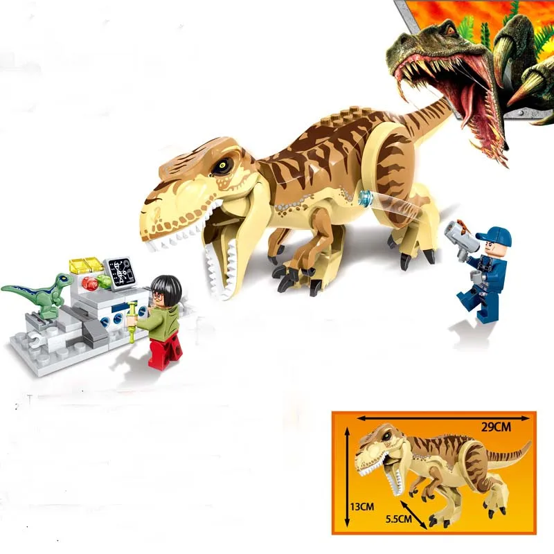 Jurassic World Building Blocks Legoings Dinosaurs Park Figures Bricks Tyrannosaurus Rex Indominus Rex I-Rex Assemble Kids Toys 
