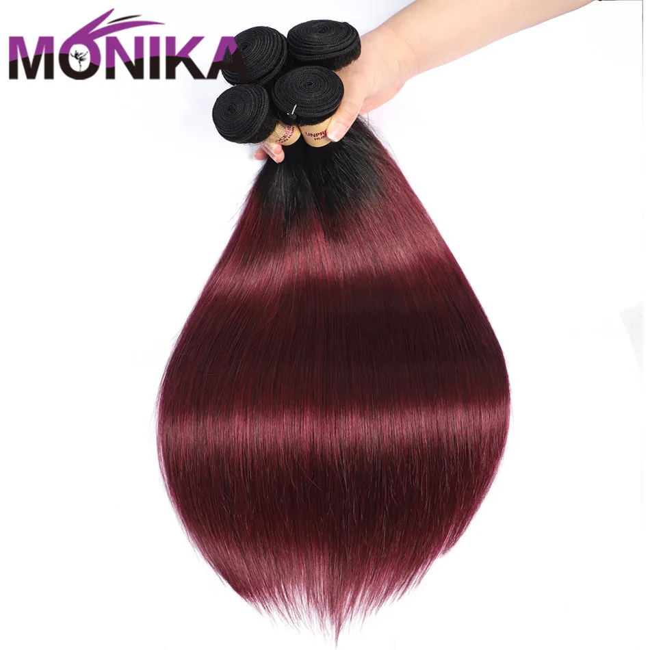 Monika pelo Pre-de Color Ombre teje cabello indio Ombre paquetes de la armadura recta del pelo humano 3/4 paquetes de Color 1B/ 27/30/99J no Remy Monika pelo Pre-de Color Ombre teje cabello indio Ombre paquetes de la armadura recta del pelo humano 3/4 paquetes de Color 1B/ 27/30/99J no Remy