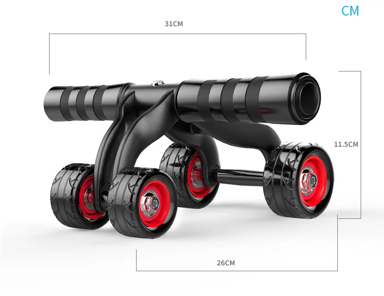 Четыре колеса брюшное колесо Ab ролики фитнес талии и живота Упражнение четырехколесное брюшное колесо для тренажерного зала оборудование