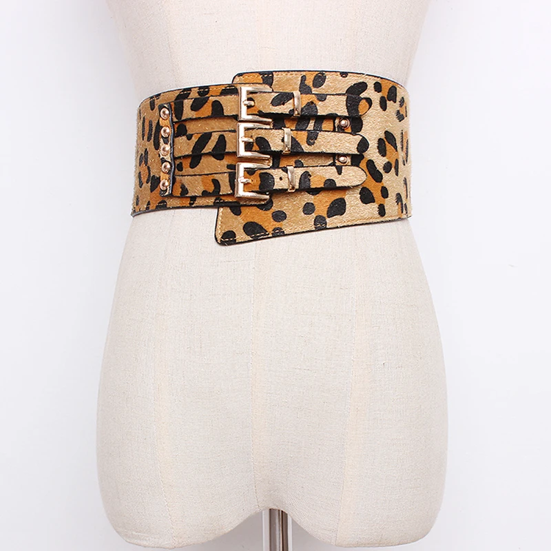TWOTWINSTYLE Леопардовый широкие пояса Регулируемый искусственная кожа пояс для женщин пояс осень 2018 г. Модные Винтаж костюмы Новый