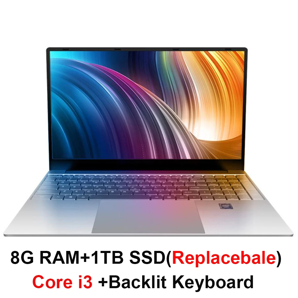 Ноутбук Core i3 15,6 дюйма с 8G ram 1 ТБ жесткий диск игровой компьютер-лэптоп с подсветкой клавиатуры ips дисплей ноутбук Win10 OS