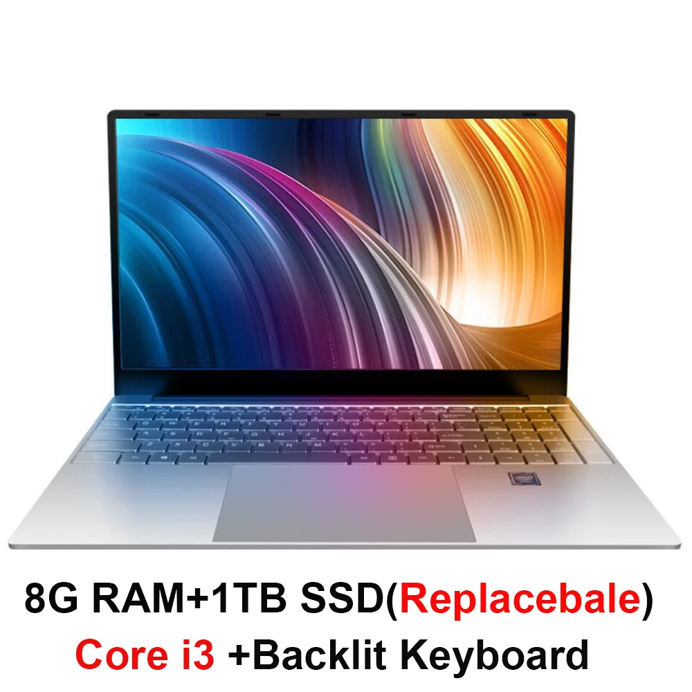 J3160/Core i3 ноутбук 15 6 дюйма с 8 Гб ОЗУ 1 ТБ HDD Игровые ноутбуки компьютер клавиатурой