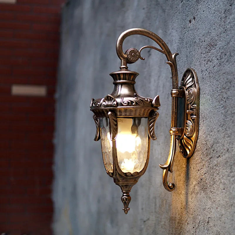 Европейский ретро водонепроницаемый E27 настенный светильник Открытый Балкон Сад дорожки лампы для украшения дома