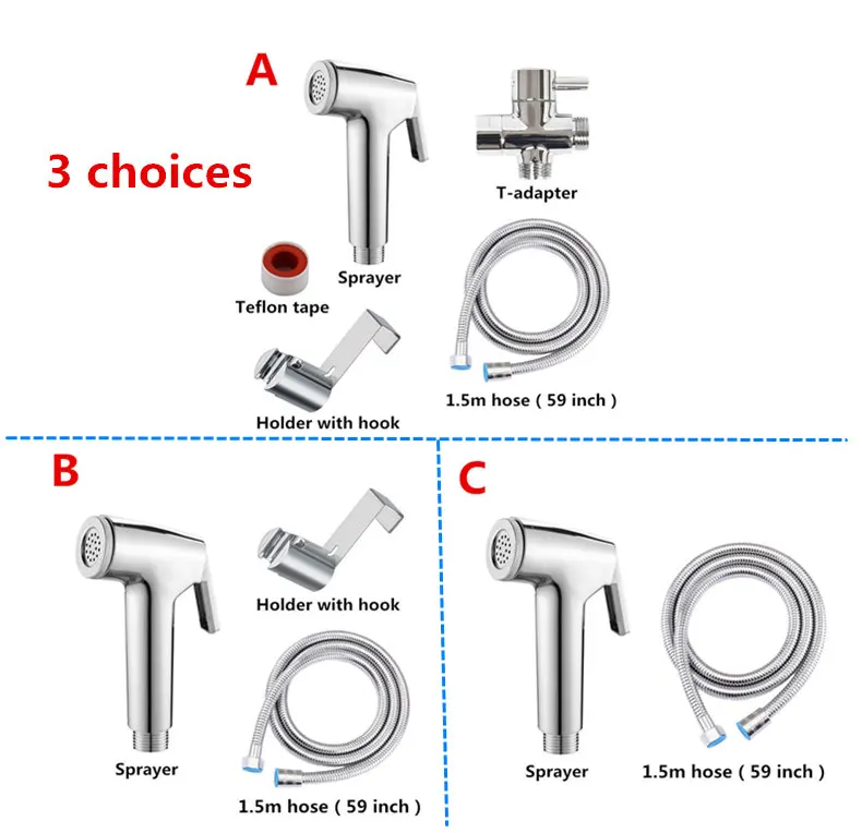 Ручной портативный подгузник Биде Туалет Shattaf Опрыскиватель набор биде кран с нержавеющая сталь душевой шланг набор аксессуаров для ванной комнаты