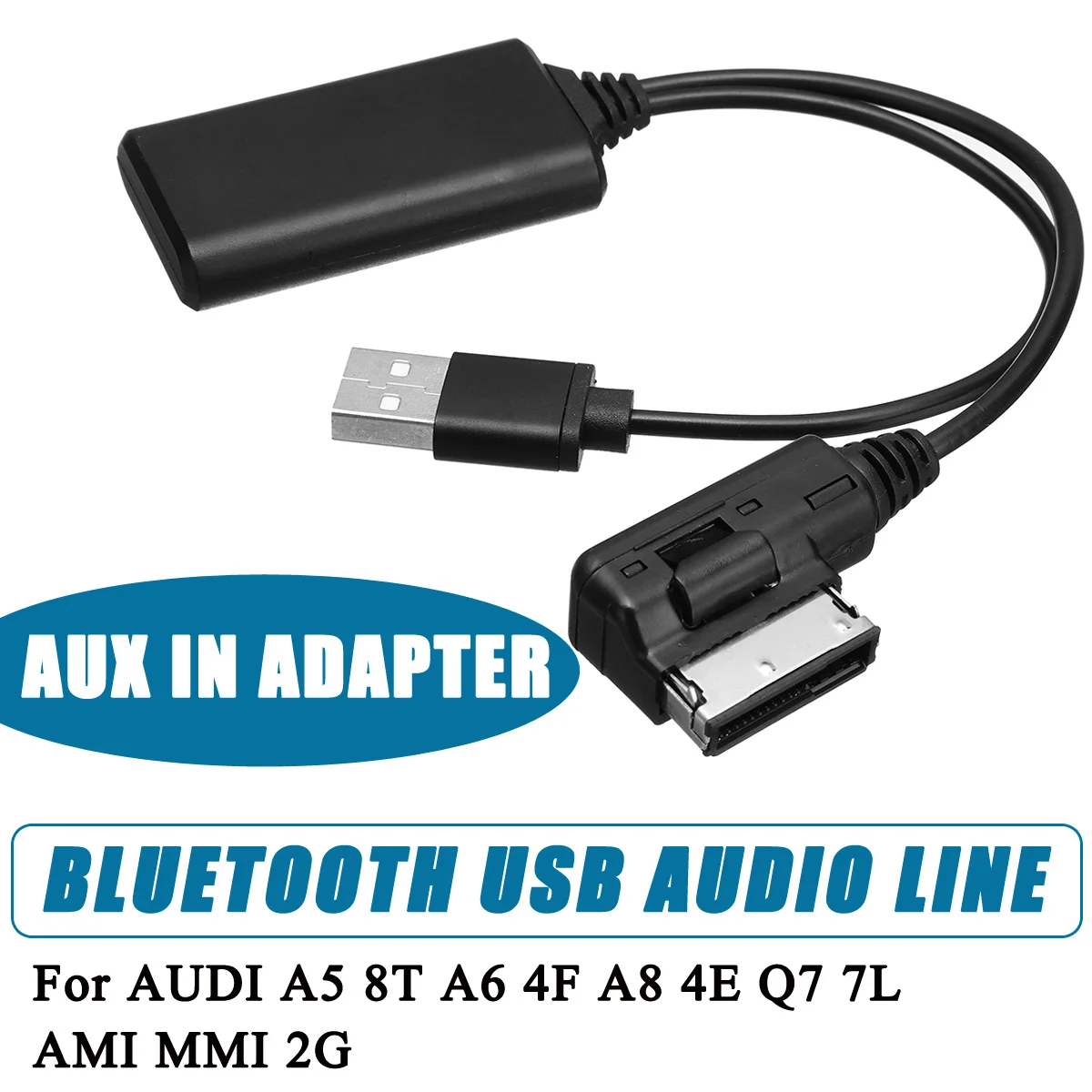 For AUDI A5 8T A6 4F A8 4E Q7 7L Mini Wireless bluetooth USB AUX In Adapter Cable Music Audio Receiver Adapter for AMI MMI 2G