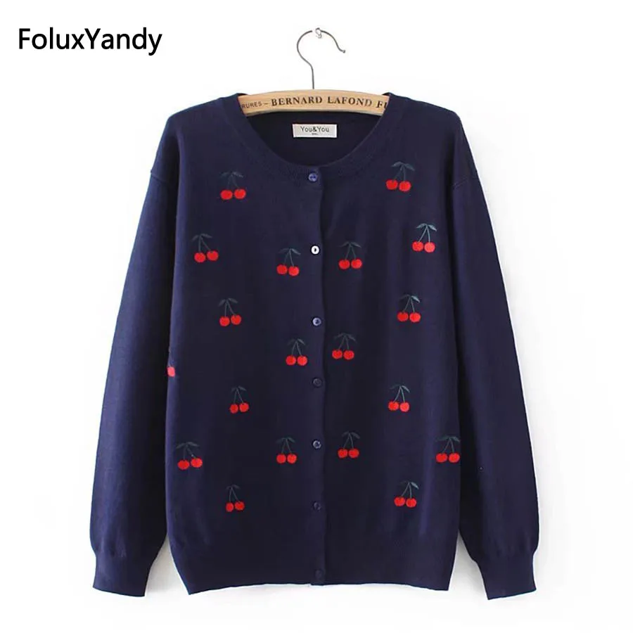 Embroidery Thin Sweaters Autumn Style Plus Size 3 4 XL Single Breasted Women Sweater KKFY464 Embroidery Thin Sweaters Autumn Style Plus Size 3 4 XL Single Breasted Women Sweater KKFY464