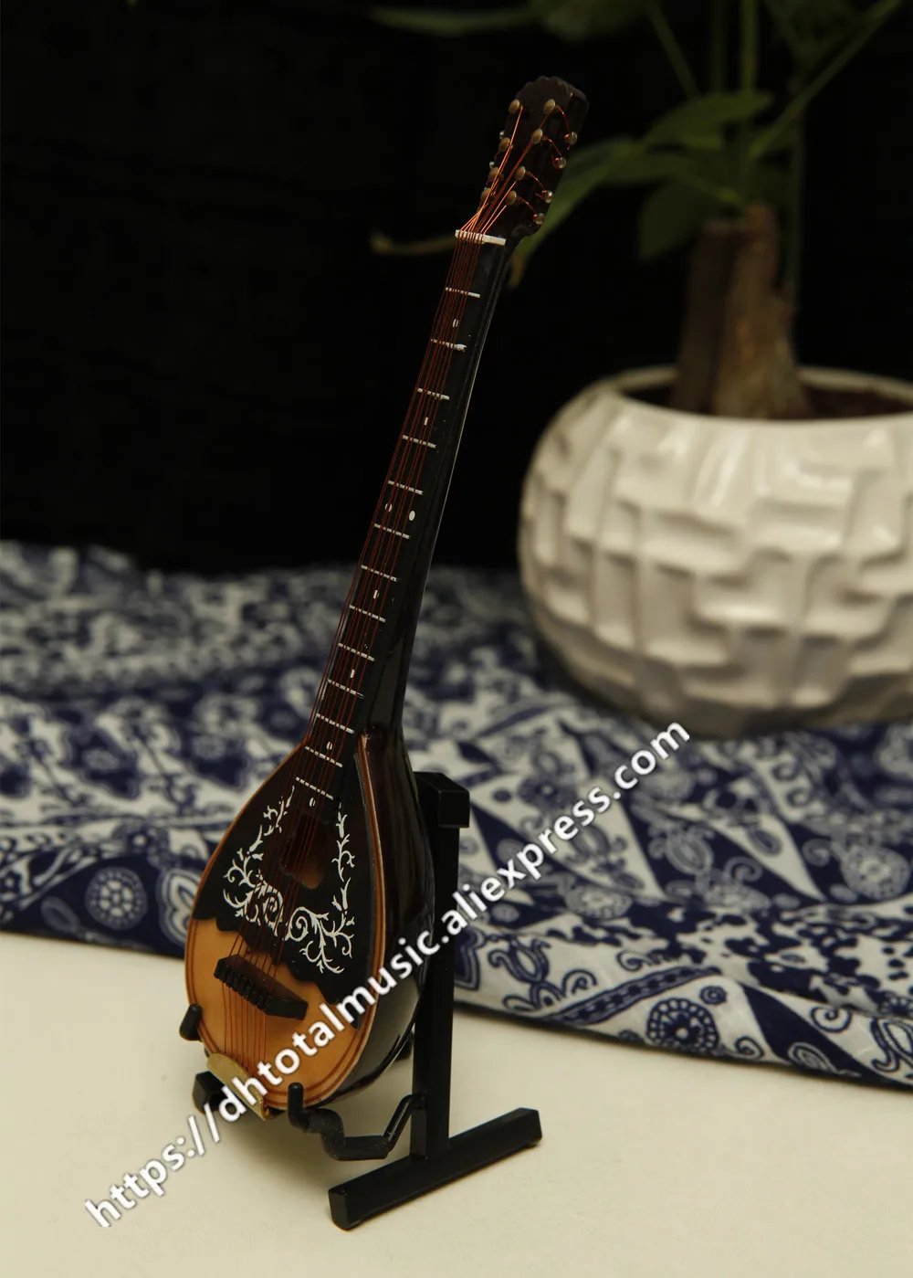 Dh миниатюрная мандолиновая модель Реплика с подставкой и чехол Аксессуары для кукольного домика мини-музыкальный инструмент декоративные украшения Рождественский подарок