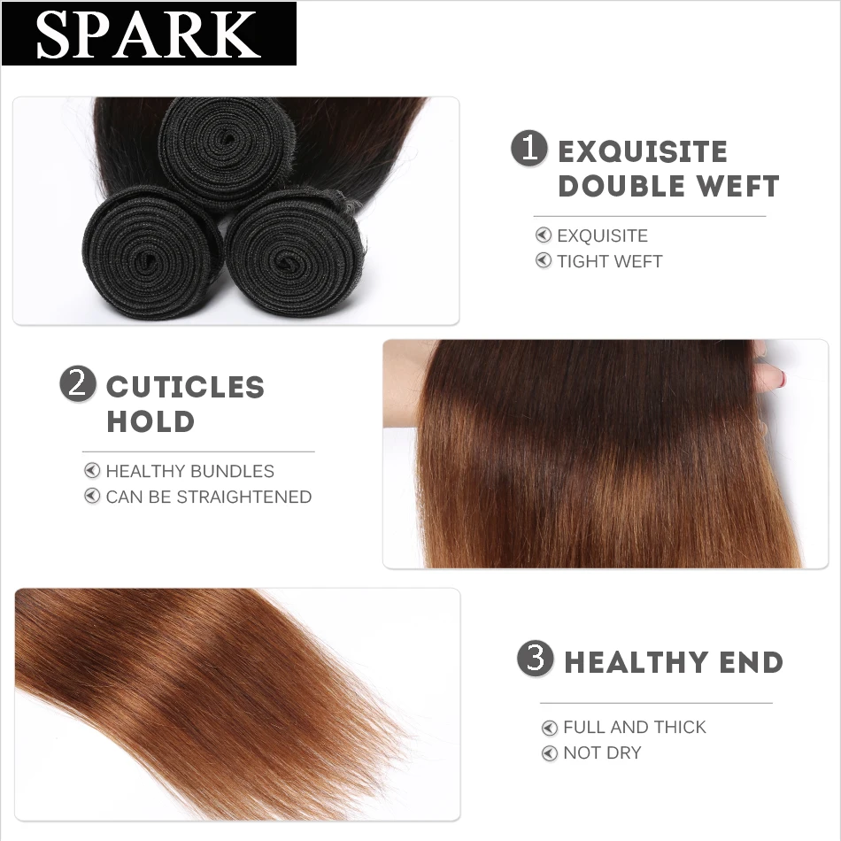 Spark 1B/4/30&1B/4/27 Ombre Brazilian Straight Hair 1/3/4PCS Remy Hair Weave Bundles 100% Human Hair Extensions Hair Weaving Spark 1B/4/30&1B/4/27 Ombre Brazilian Straight Hair 1/3/4PCS Remy Hair Weave Bundles 100% Human Hair Extensions Hair Weaving